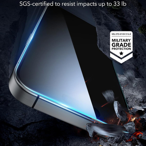 Folie pentru iPhone 17 Pro Max (set 3) - ESR Privacy Tempered Glass - Black [3]