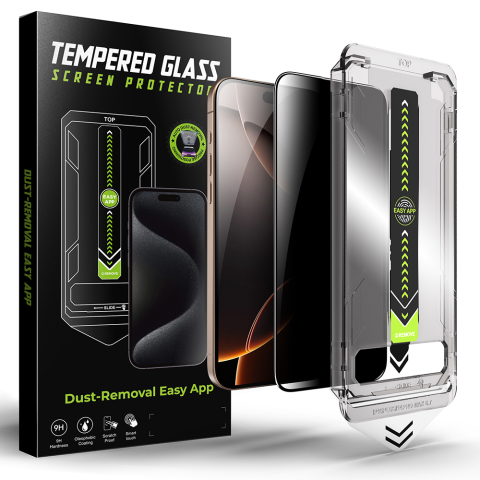 Folii telefoane - Folie pentru iPhone 17 Pro Max - Techsuit TitanGlass FullCover - Privacy