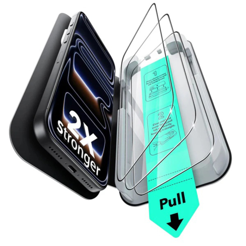 Folii telefoane - Folie pentru iPhone 17 Pro (set 3) - ESR Tempered Glass UltraFit - Clear
