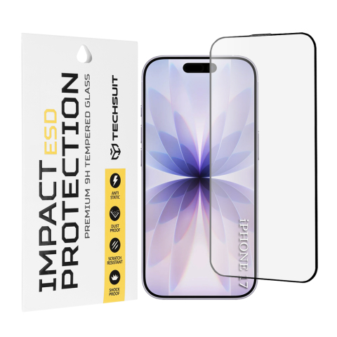 Folii telefoane - Folie pentru iPhone 17 - Techsuit ESD Glass - Black