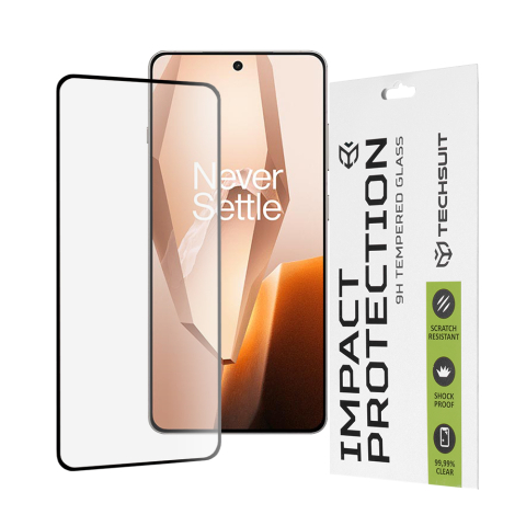 Folii telefoane - Folie pentru OnePlus 13R - Techsuit 111D Full Cover / Full Glue Glass - Black