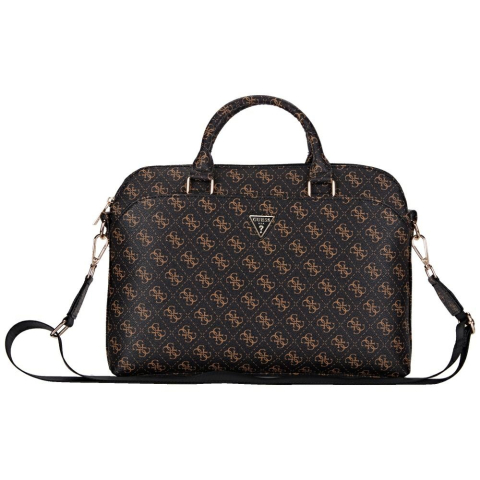 Geanta pentru Laptop 15", Unisex, Ajustabila - Guess 4G Triangle Logo (GUCB15PG4TGNK) - Black / Brown [1]
