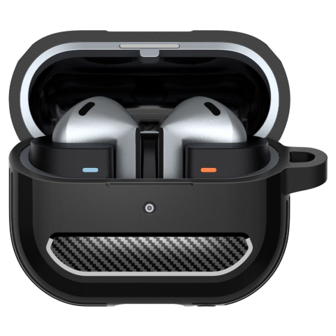 Husa cu Holder Metalic pentru Samsung Galaxy Buds 3 / 3 Pro Spigen Rugged Armor - Black [1]