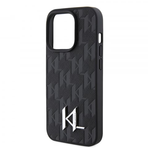 Husa iPhone 15 Pro Max - Karl Lagerfeld Hardcase Leather Monogram - Hot Stamp Metal Logo [4]