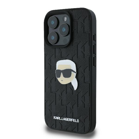 Husa iPhone 16 Pro Max - Karl Lagerfeld Hardcase Leather Monogram  - Karl Head Pin [5]