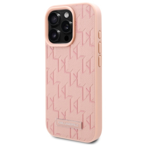 Husa iPhone 16 Pro Max - Karl Lagerfeld Leather MagSafe  - Pink Hot Stamp [5]