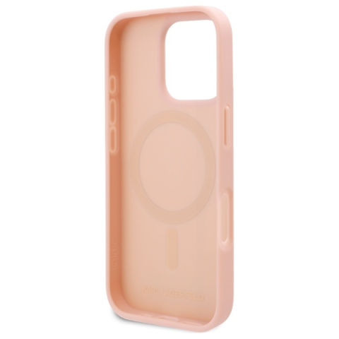 Husa iPhone 16 Pro Max - Karl Lagerfeld Leather MagSafe  - Pink Hot Stamp [3]