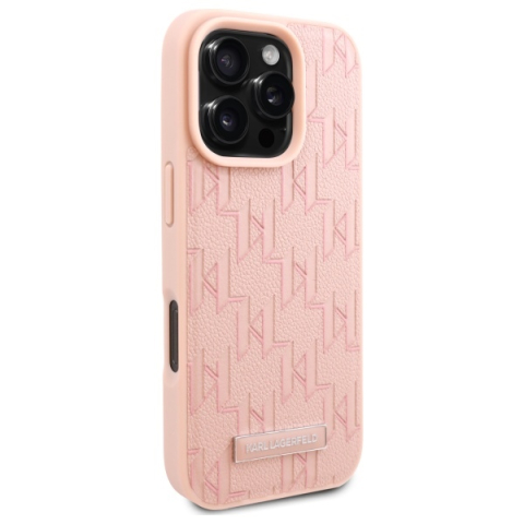 Husa iPhone 16 Pro Max - Karl Lagerfeld Leather MagSafe  - Pink Hot Stamp [4]