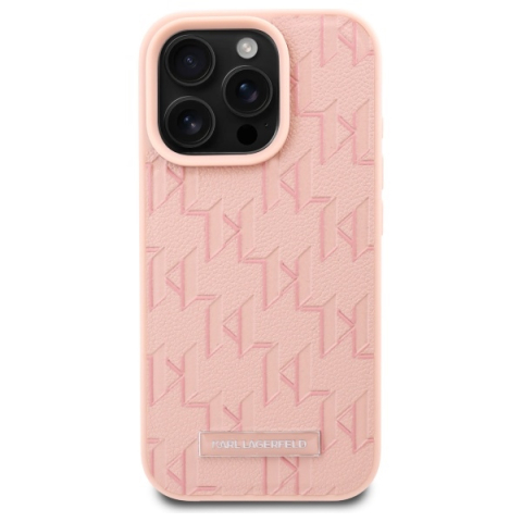 Husa iPhone 16 Pro Max - Karl Lagerfeld Leather MagSafe  - Pink Hot Stamp [2]