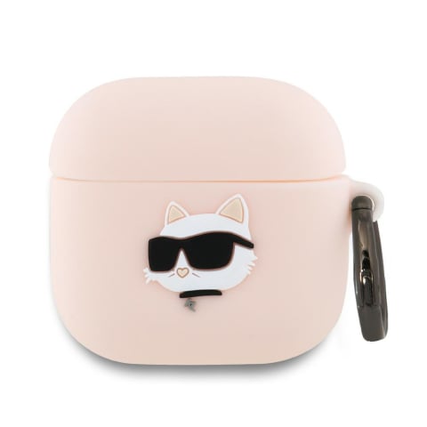 Huse telefoane - Husa pentru Apple AirPods 4 - Karl Lagerfeld Silicone Choupette Head 3D (KLA4RUNCHP) - Pink