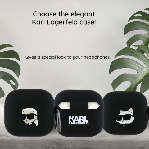 Husa pentru Apple AirPods 4 - Karl Lagerfeld Silicone Karl Head 3D (KLA4RUNIKK) - Black [5]