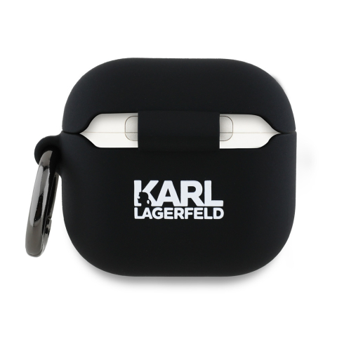 Husa pentru Apple AirPods 4 - Karl Lagerfeld Silicone Karl Head 3D (KLA4RUNIKK) - Black [1]