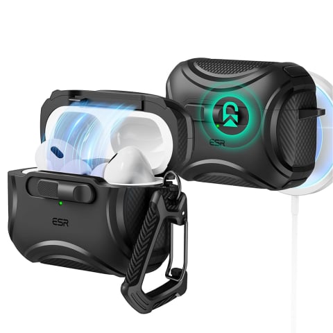 Audio - Husa pentru Apple AirPods Pro 1 / 2 - ESR Cyber Magnetic Lock HaloLock - Black