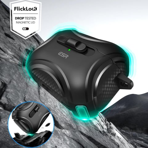 Husa pentru Apple AirPods Pro 1 / 2 - ESR Cyber Magnetic Lock HaloLock - Black [1]