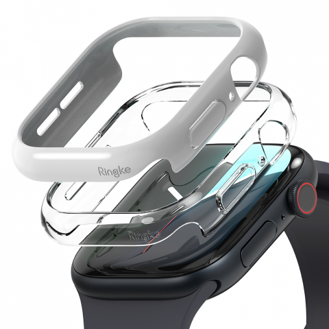Husa pentru Apple Watch 10 46mm (set 2) - Ringke Slim - Clear / Light Gray [3]