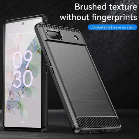 Husa pentru Google Pixel 6a - Techsuit Carbon Silicone - Black [2]