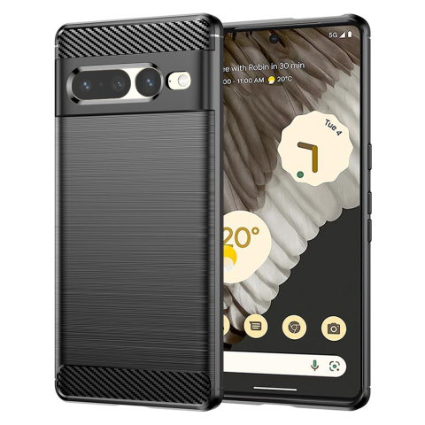 Huse & Folii Telefoane - Husa pentru Google Pixel 7 Pro - Techsuit Carbon Silicone - Black