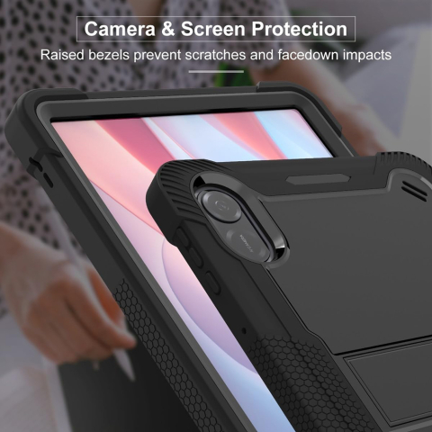 Husa pentru Honor Pad X8a + Folie - Techsuit Rugged TabShell - Black [2]