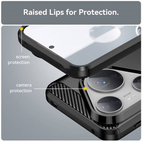 Husa pentru Huawei Pura 80 Pro / 80 Ultra - Techsuit Carbon Silicone - Black [4]