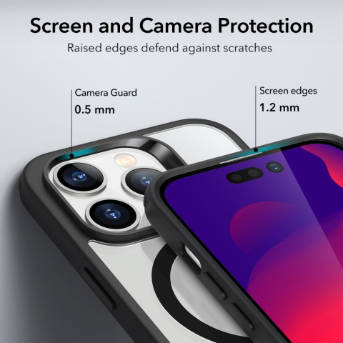 Husa pentru iPhone 14 Pro - ESR Classic Hybrid HaloLock - Clear Black [4]
