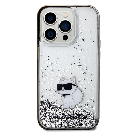 Husa pentru iPhone 14 Pro Max - Karl Lagerfeld Hardcase Liquid Glitter  - Transparent Choupette [2]