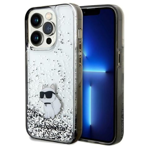 Huse & Folii Telefoane - Husa pentru iPhone 14 Pro Max - Karl Lagerfeld Hardcase Liquid Glitter  - Transparent Choupette