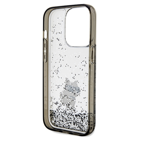 Husa pentru iPhone 14 Pro Max - Karl Lagerfeld Hardcase Liquid Glitter  - Transparent Choupette [3]