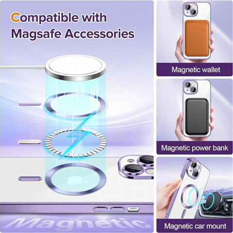 Husa pentru iPhone 14 - Techsuit Luxury Crystal MagSafe - Light Purple [1]