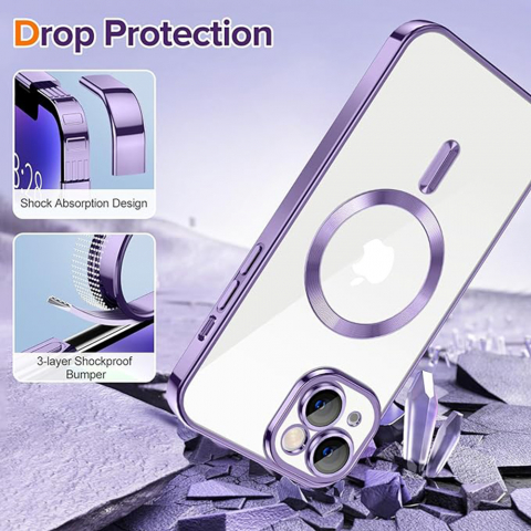 Husa pentru iPhone 14 - Techsuit Luxury Crystal MagSafe - Light Purple [2]