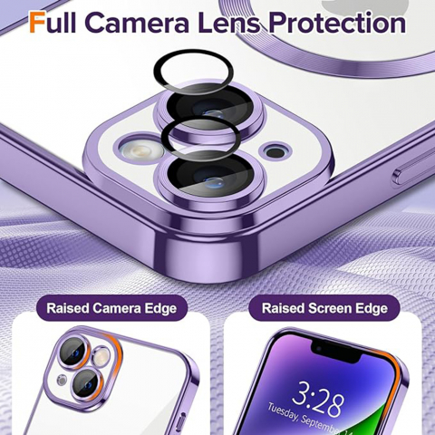 Husa pentru iPhone 14 - Techsuit Luxury Crystal MagSafe - Light Purple [4]