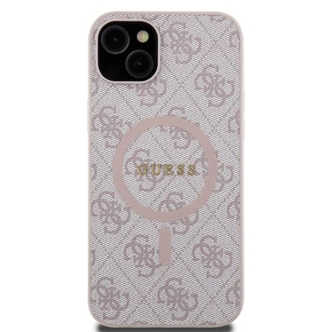 Husa pentru iPhone 15 - Guess 4G Collection Leather MagSafe  - Pink [2]