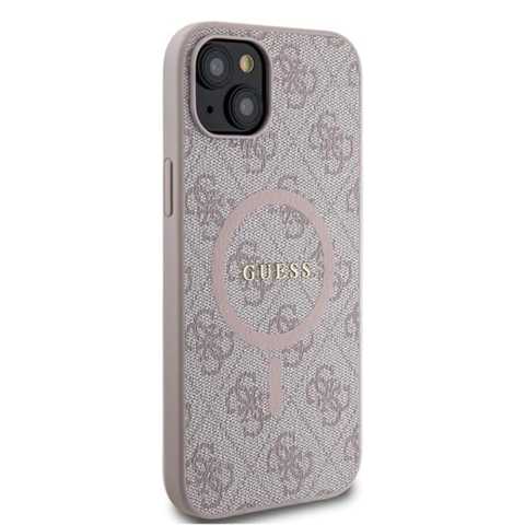 Husa pentru iPhone 15 - Guess 4G Collection Leather MagSafe  - Pink [3]