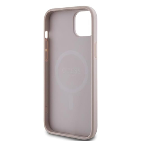 Husa pentru iPhone 15 - Guess 4G Collection Leather MagSafe  - Pink [5]
