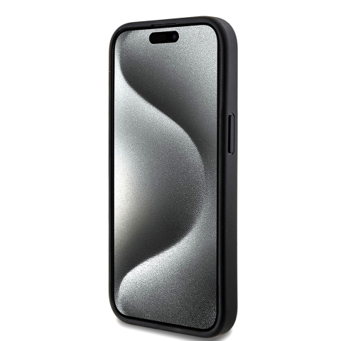 Husa pentru iPhone 15 - Guess 4G Ring Classic Logo MagSafe  - Black [1]