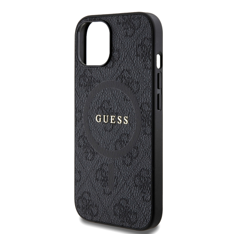 Husa pentru iPhone 15 - Guess 4G Ring Classic Logo MagSafe  - Black [4]