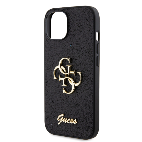 Husa pentru iPhone 15 - Guess Glitter Script Big 4G  - Black [4]