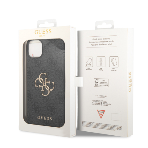 Husa pentru iPhone 15 - Guess Hardcase 4G Big Metal Logo  - Grey [6]