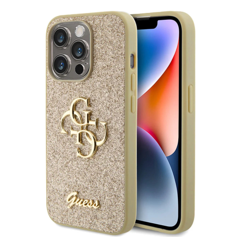 Husa pentru iPhone 15 Plus - Guess Glitter Script Big 4G - Gold [1]