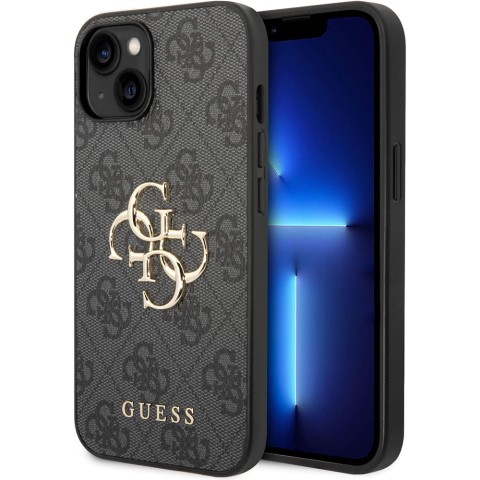 Huse & Folii Telefoane - Husa pentru iPhone 15 Plus - Guess Hardcase 4G Big Metal Logo  - Grey
