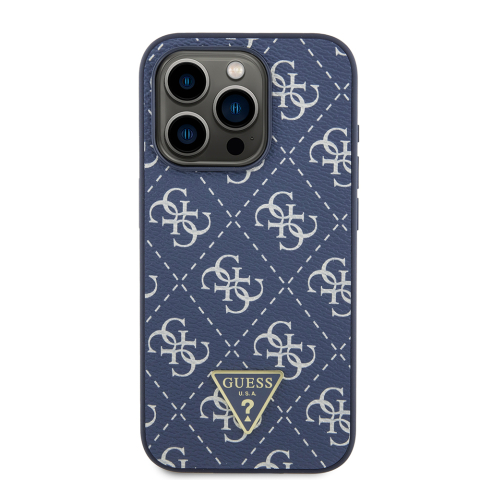 Husa pentru iPhone 15 Pro - Guess Hardcase 4G Triangle Metal Logo  - Blue [2]