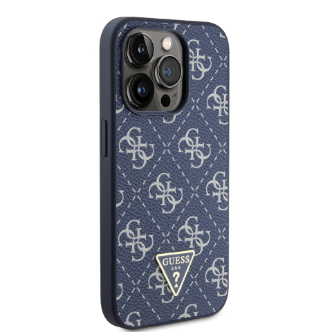 Husa pentru iPhone 15 Pro - Guess Hardcase 4G Triangle Metal Logo  - Blue [3]