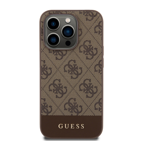 Husa pentru iPhone 15 Pro Max - Guess Hardcase 4G Stripe Collection  - Brown [1]