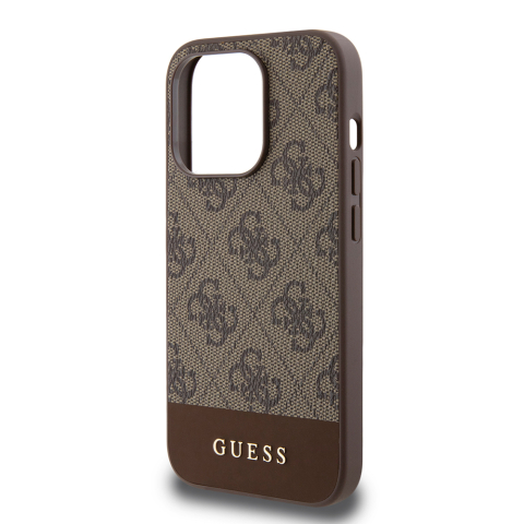 Husa pentru iPhone 15 Pro Max - Guess Hardcase 4G Stripe Collection  - Brown [4]