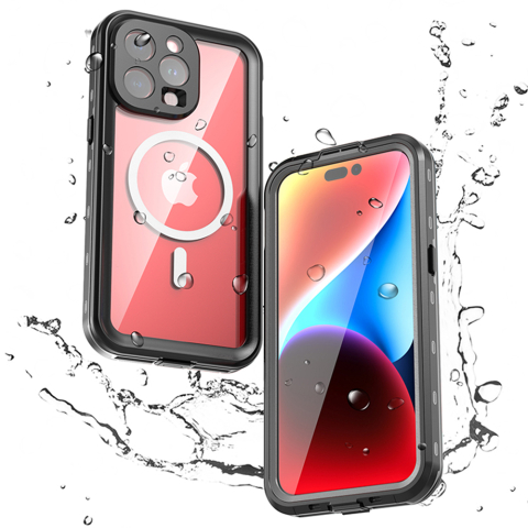 Huse telefoane - Husa pentru iPhone 15 Pro Max - ShellBox Waterproof IP68 MagSafe Case - Black