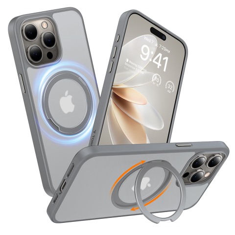 Husa pentru iPhone 15 Pro Max - Torras Ostand Pro Series - Titanium Grey [2]