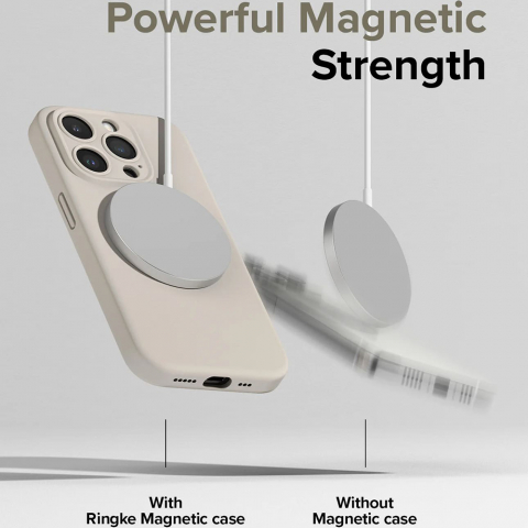 Husa pentru iPhone 15 Pro - Ringke Silicone Magnetic MagSafe - Pink Sand [1]