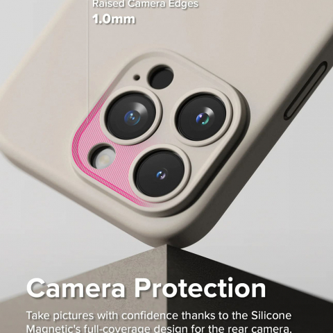 Husa pentru iPhone 15 Pro - Ringke Silicone Magnetic MagSafe - Pink Sand [5]