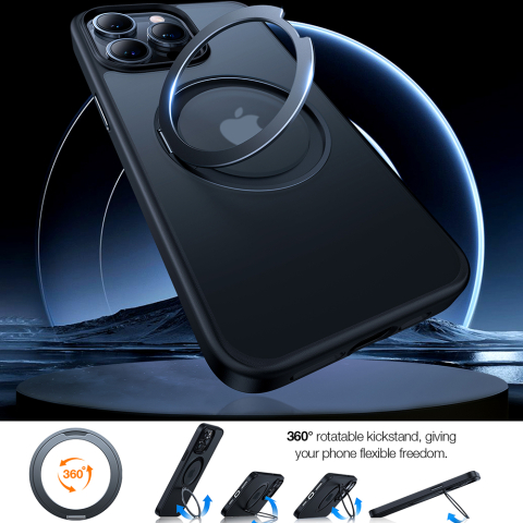 Husa pentru iPhone 15 Pro - Torras Ostand Pro Series - Black [3]