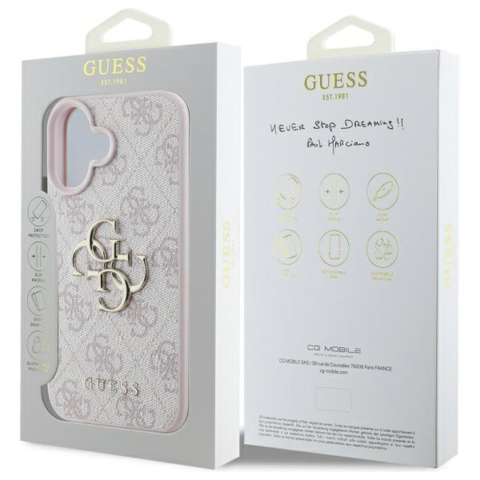 Husa pentru iPhone 16 - Guess Hardcase 4G Big Logo  - Pink [6]