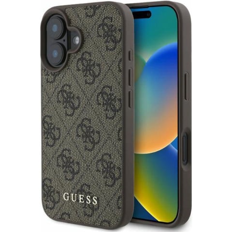 Huse & Folii Telefoane - Husa pentru iPhone 16 - Guess Hardcase 4G Classic  - Brown